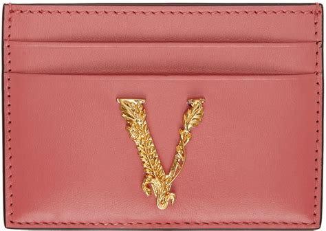 versace pink card holder|Versace virtus card holder.